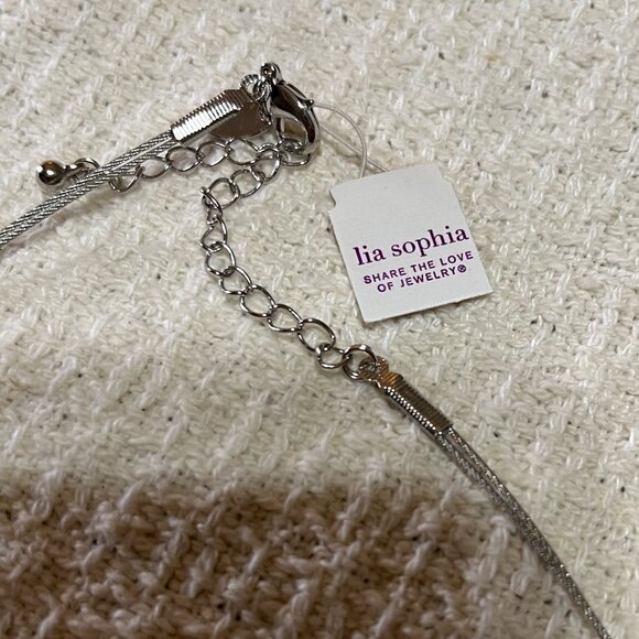 Vintage Lia Sophia Silver Tone 14" Choker Necklace - Picture 10 of 10